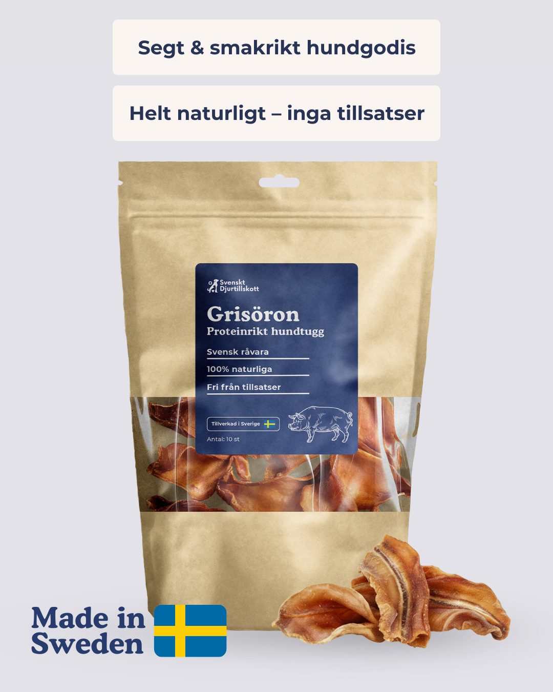 Grisöron 10-pack - Ett lyxigt hundtugg för din vän!