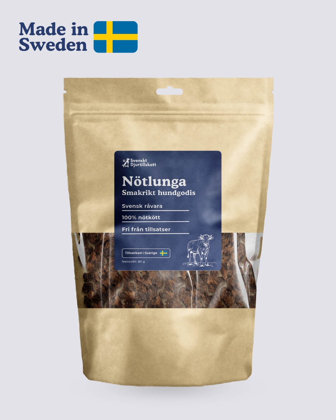 Nötlunga 80g - Naturligt och Hälsosamt Hundgodis